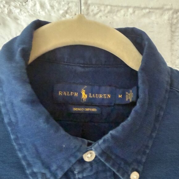 Polo Ralph Lauren Classic Fit Indigo Oxford Shirt - Indigo - Picture 2 of 4